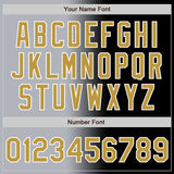 Custom Black Old Gold Gray-White Authentic Gradient Fashion Baseball Jersey