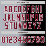 Custom Black Crimson Gray-White Authentic Gradient Fashion Baseball Jersey