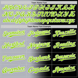 Custom Black Neon Green Gray-White Authentic Gradient Fashion Baseball Jersey