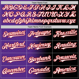 Custom Black White Purple-Red Authentic Gradient Fashion Baseball Jersey