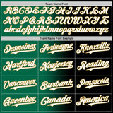 Custom Black White Kelly Green-Old Gold Authentic Gradient Fashion Baseball Jersey