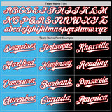 Custom Black White Sky Blue-Red Authentic Gradient Fashion Baseball Jersey