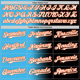 Custom Black White Sky Blue-Orange Authentic Gradient Fashion Baseball Jersey