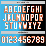 Custom Black White Sky Blue-Orange Authentic Gradient Fashion Baseball Jersey