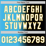 Custom Black White Sky Blue-Gold Authentic Gradient Fashion Baseball Jersey