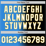 Custom Black White Electric Blue-Gold Authentic Gradient Fashion Baseball Jersey