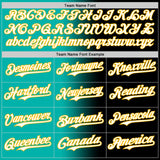 Custom Black White Aqua-Gold Authentic Gradient Fashion Baseball Jersey
