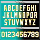 Custom Black White Aqua-Gold Authentic Gradient Fashion Baseball Jersey