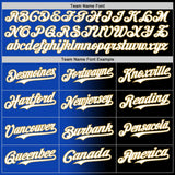 Custom Black White Thunder Blue-Old Gold Authentic Gradient Fashion Baseball Jersey
