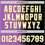 Custom Black White Medium Purple-Yellow Authentic Gradient Fashion Baseball Jersey