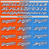 Custom Electric Blue White Orange-Navy Authentic Gradient Fashion Baseball Jersey