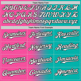 Custom Aqua White Pink-Black Authentic Gradient Fashion Baseball Jersey
