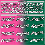Custom Kelly Green White Pink-Black Authentic Gradient Fashion Baseball Jersey