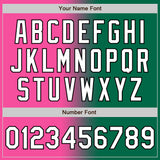 Custom Kelly Green White Pink-Black Authentic Gradient Fashion Baseball Jersey