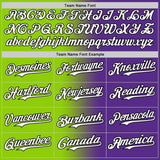 Custom Purple White Neon Green-Black Authentic Gradient Fashion Baseball Jersey