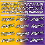 Custom Purple White Gold-Black Authentic Gradient Fashion Baseball Jersey