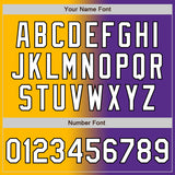 Custom Purple White Gold-Black Authentic Gradient Fashion Baseball Jersey