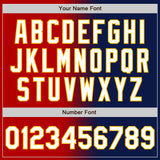 Custom Navy White Red-Gold Authentic Gradient Fashion Baseball Jersey