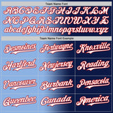 Custom Navy White Light Blue-Red Authentic Gradient Fashion Baseball Jersey
