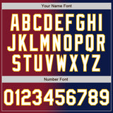 Custom Navy White Crimson-Gold Authentic Gradient Fashion Baseball Jersey