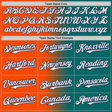 Custom Teal White Orange-Navy Authentic Gradient Fashion Baseball Jersey