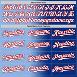 Custom Royal White Light Blue-Red Authentic Gradient Fashion Baseball Jersey
