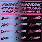 Custom Black Light Blue-Pink Gradient Fashion Performance T-Shirt