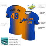 Custom Thunder Blue Bay Orange-Black Gradient Fashion Performance T-Shirt