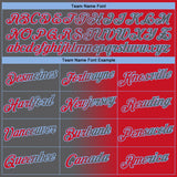 Custom Red Steel Gray-Light Blue Gradient Fashion Performance T-Shirt