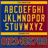 Custom Royal Maroon-Gold Gradient Fashion Performance T-Shirt