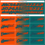 Custom Teal Orange-Navy Gradient Fashion Performance T-Shirt