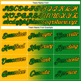 Custom Grass Green Gold-Black Gradient Fashion Performance T-Shirt