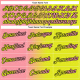 Custom Neon Yellow Medium Pink-Black Gradient Fashion Performance T-Shirt