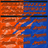 Custom Stitched Graffiti Pattern Orange Thunder Blue-Black 3D Scratch Sports Pullover Sweatshirt Hoodie