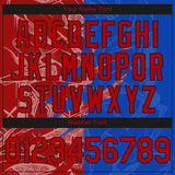 Custom Stitched Graffiti Pattern Red Thunder Blue-Black 3D Scratch Sports Pullover Sweatshirt Hoodie