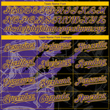 Custom Graffiti Pattern Purple Black-Yellow 3D Scratch Authentic Baseball Jersey