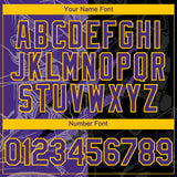 Custom Graffiti Pattern Purple Black-Yellow 3D Scratch Authentic Baseball Jersey