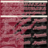 Custom Graffiti Pattern Crimson Black-Cream 3D Scratch Authentic Baseball Jersey