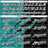 Custom Graffiti Pattern White Black-Teal 3D Scratch Authentic Baseball Jersey