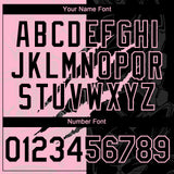 Custom Graffiti Pattern Black-Light Pink 3D Scratch Authentic Baseball Jersey