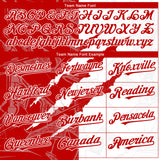 Custom Graffiti Pattern Red-White 3D Scratch Authentic Baseball Jersey
