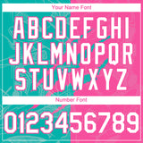 Custom Graffiti Pattern White Pink-Aqua 3D Scratch Authentic Baseball Jersey