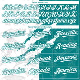 Custom Graffiti Pattern White-Teal 3D Scratch Authentic Baseball Jersey