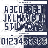 Custom Graffiti Pattern Navy-White 3D Scratch Authentic Baseball Jersey