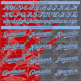 Custom Graffiti Pattern Light Blue Steel Gray-Red 3D Scratch Authentic Baseball Jersey