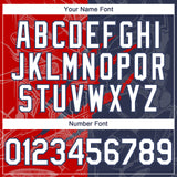Custom Graffiti Pattern White Navy-Red 3D Scratch Authentic Baseball Jersey