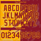 Custom Graffiti Pattern Crimson-Gold 3D Scratch Authentic Baseball Jersey
