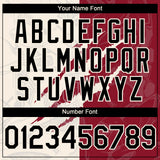 Custom Graffiti Pattern Black Crimson-Cream 3D Scratch Authentic Baseball Jersey