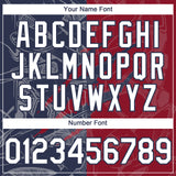 Custom Graffiti Pattern White Navy-Crimson 3D Scratch Authentic Baseball Jersey