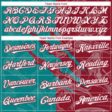 Custom Graffiti Pattern White Teal-Crimson 3D Scratch Authentic Baseball Jersey